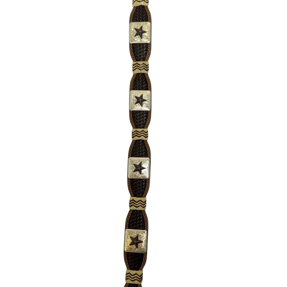 Ranger Mens 40 Brown Embellished Genuine Leather Belt Western Cowboy Hand-tooled